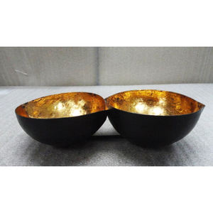 Double Bowl Iron T-light holder Premium Quality Designer T-lite Holder Modern Decorative <b>Tealight</b> <b>Candle</b> Holder - Product Image 3