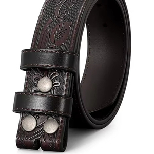 Cinturones de cuero genuino personalizables de Venta caliente Estilo occidental con hebilla de acero Tamaños disponibles-Venta al por mayor Cuero formal de vaquero - Product Image 1