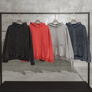 Venta al por mayor ácido piedra lavado holgado sudaderas con capucha logotipo personalizado Vintage lavado Oversize diseñador de lujo Sudadera con capucha DDP envío - Product Image 2