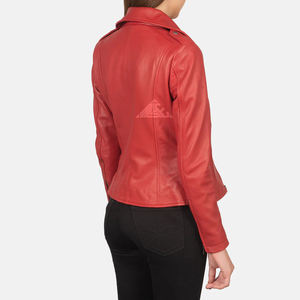 Chaquetas de motociclista para mujer, abrigo de cuero genuino de calidad superior con logotipo personalizado para abrigos de moda de invierno y otoño - Product Image 5