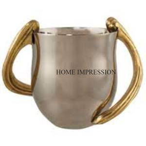 El último diseño de tazas de café de metal con base de color dorado y dos asas Tazas de cocina grandes de forma redonda atractivas y más vendidas - Product Image 3