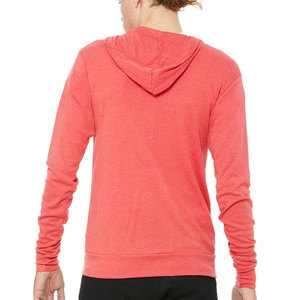 Bella Canvas Mens Full Zip Long Sleeve Hooded T-Shirt Hoodie Blue - Product Image 5