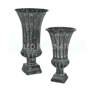 Vase à fleurs créatif populaire et simple pour fleurs artificielles, décoration de table, paires de 2 en aluminium métallique - Product Image 1