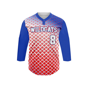 Maillot de baseball à manches longues 100% polyester, prix de gros, pour unisexe, personnalisable avec nom/numéro sublimé, maillot d'équipe - Product Image 1