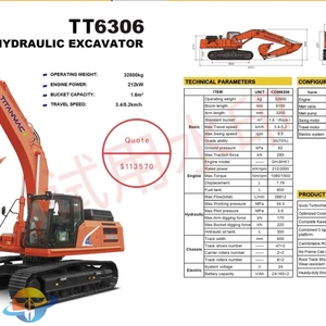 Excavadora Pesada de 32 Toneladas TT6306 Usada, 212KW de Potencia, Motor Isuzu Turboalimentado Yuchai, Capacidad de Cucharón de 1.6m, Modelo 2025 - Product Image 1