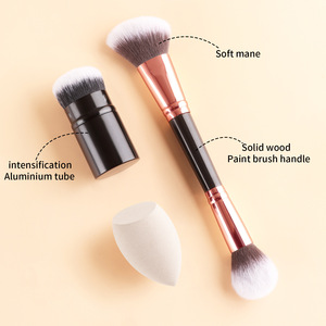 Brochas de Maquillaje de Fibras de Lujo con Logotipo Personalizado para Maquillaje Facial, Brocha para Base Líquida - Product Image 6