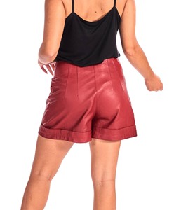 Pantalones cortos de cuero genuino para mujer a la venta Longitud regular Mejor proveedor Pantalones cortos de cuero para mujer - Product Image 3