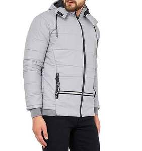 Top Quality <b>Waterproof</b> Windproof <b>Jackets</b> Men's Outdoor Casually Wear <b>Grey</b> Color Puffer <b>Jackets</b> Stand Collar With Hood men's - Product Image 4