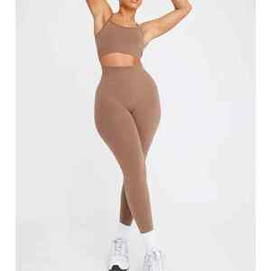2025 Custom 2 Pieces <b>Seamless</b> <b>Top</b> Sports Jacket Gym Fitness Yoga <b>Set</b> Women Workout <b>Leggings</b> <b>Sets</b> for Women - Product Image 2