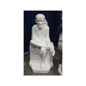 Shirdi Sai Baba Ji白色大理石精美雕塑高品质和完全传统的寺庙崇拜雕塑