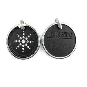 Pendentif en cristal Collier rond en argent Énergie scalaire quantique Pierre de lave bleue Pendentif en acier inoxydable Science <span class=keywords><strong>New</strong></span> Designs - Product Image 3