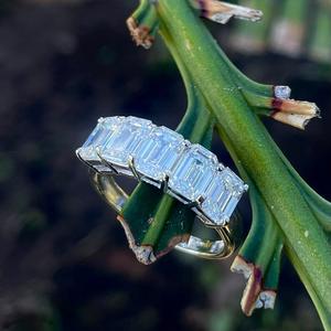 Bague en diamant de laboratoire émeraude 14K IGI Gold Lab Créé Bague en diamant pour mariage et bague de fiançailles ou bande - Product Image 6