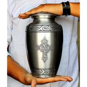 Top Selling White Aluminum Urn for Human Pet Cremation Gold Design Funeral Urn Cheap Export India - Product Image 4