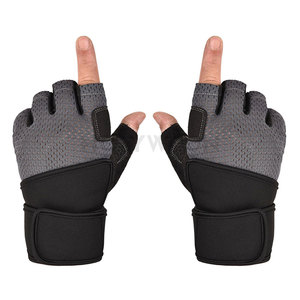 Premium Leather Gym Fitness Gloves Breathable Half Finger Design Adjustable Wrist <b>Strap</b> for Weight Training Workout Daily - Product Image 5