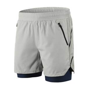 กางเกงขาสั้นออกกำลังกายผู้ชายแฟชั่นใหม่สั่งทำขายส่ง ผ้ายืด/โพลีเอสเตอร์ สีพื้น เป็นมิตรกับสิ่งแวดล้อม ทนทาน ใส่สบาย ระบายอากาศได้ดี แห้งเร็ว เอวกลาง - Product Image 1