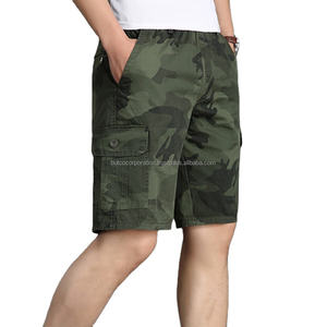 <b>Men's</b> Custom Cargo Paisley Print <b>Bandana</b> Shorts Set Wholesale Casual Elastic Waist Breathable Canvas Knee Length Green - Product Image 2