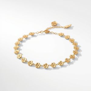 Pulsera de Oro Amarillo Sólido de 14K con Eslabones de Flor, Cadena Floral Elegante, Joyería Fina, Certificada por GIA para Mujer, Fabricación Personalizada OEM - Product Image 3