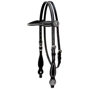Bridon d'équitation en cuir de qualité supérieure, durable, pour l'extérieur, réglable, style western, personnalisation acceptée - Product Image 2