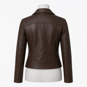 Genuine Leather Material Comfortable Fit Soft Texture Durable Premium Custom <b>Womens</b> Leather Outerwear Biker Motorcycle <b>Jacket</b> - Product Image 2