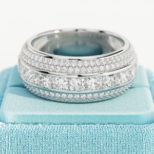 3.4CT Lab Grown Diamond Eternity Band Large Alliance Multi Row Ring Micro Pave Channel Set Bague de mariage unique - Product Image 4