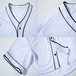 Sublimación Jersey en blanco liso ropa deportiva béisbol Jersey botón abajo camisas uniformes deportivos hombres mujeres Jersey diseño de logotipo personalizado - Product Image 5