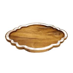 Nouveau Style MOP incrustation bois chocolat plateau de service personnaliser la taille pour Ramadan Eid cadeau et décoration en gros du Vietnam - Product Image 1