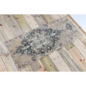 พรมวินเทจตุรกีขนาด 1.5x3.7 ฟุต พรมขนาดเล็ก พรมสีน้ำตาล พรมลายดอกไม้ - Product Image 2