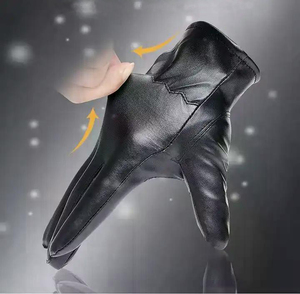 Garder au chaud mitaines en cuir véritable noir gants d'hiver hommes et femmes gants de protection en cuir d'hiver imperméables avec logo personnalisé - Product Image 5