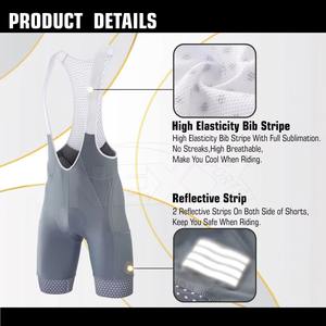 Pantalones cortos con pechera de ciclismo para hombres y mujeres con bandas elásticas para las piernas Ajuste cómodo Flujo de aire optimizado y comodidad mejorada - Product Image 5