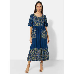 ELEGANTE CLASSY MORDEN FRONTAL ESTILO DORADO IMPRESO SUAVE COLOR ROSA CALIENTE CORTO IMPRESO CASUAL ÁRABE TRADICIONAL KAFTAN JALABIYA D - Product Image 5