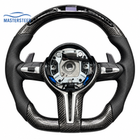 Volant sport en cuir et fibre de carbone pour BMW F10 F11 F15 F16 F20 F30 F31 F32 F36 E70 E71 E84 E87 E90