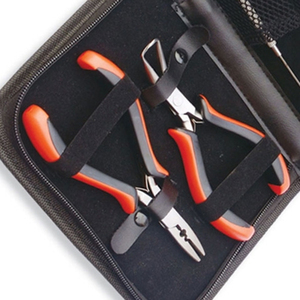 Kit de Pinzas para Extensiones de Cabello con Estuche, Tijeras, Clips, Agujas, Enhebrador de Lazos, Etiqueta Personalizada, Color Rojo Bebé, Herramientas para Extensiones de Cabello - Product Image 3
