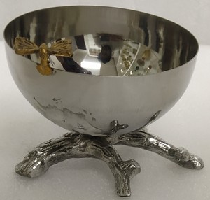 Luxury Floral Design Serving Bowl Home Hotel Restaurants Dinnerware Silver <b>Gold</b> <b>Color</b> Brass Steel for <b>Food</b> Serving - Product Image 6