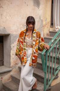 Chaqueta Bomber Suzani Hecha a Mano para Mujer, Bordado Elegante, Cómoda, Abertura Frontal, Bolsillos, Prenda Exterior Moderna para Otoño e Invierno, Algodón - Product Image 5