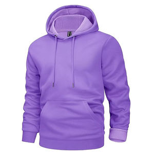 Sweat-shirt et sweat à capuche pour homme avec fermeture éclair, motif uni, tissu tricoté, col à capuche, logo personnalisé et couleur unie - Product Image 4