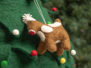 12cm Fabriqué À La Main Feutre De Noël Rudolph Ornements Suspendus De Noël pour Enfants Décor Suspendu pour Arbre De Noël - Product Image 2