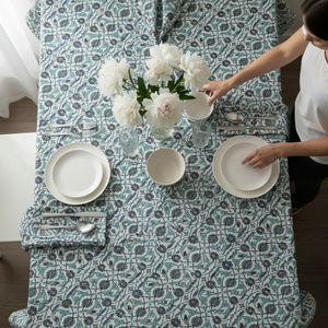 Premium 100% Poplin Cotton Luxury Eco-Friendly <b>Washable</b> Customizable <b>Tablecloth</b> 140x180cm Natural Color Durable Elegant Dining - Product Image 2