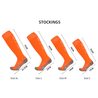 Chaussettes de football tricotées d'été personnalisables en Spandex/Polyester rembourrées, respirantes, anti-odeur, rayées, pour enfants et jeunes, vente en gros professionnelle