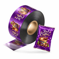 Film d'emballage alimentaire personnalisé en rouleau pour sachets, emballage plastique en rouleau pour chips, biscuits, café, bonbons
