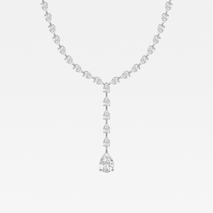 ชุดง่ามสีทองสีโรสเหลืองล้วน18K ตัดกลมเพชรสร้อยคอเทนนิสสำหรับผู้หญิงเครื่องประดับเจ้าสาวขายส่ง - Product Image 4