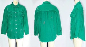Nouvelle mode manteau mi-long en jean Rave pour femmes vente en gros de veste à revers décontractée à manches longues pour l'automne et l'hiver - Product Image 3