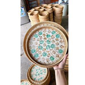 Gran oferta, opción superventas, bandeja para servir nácar, bandeja para servir nácar, bandejas de ratán hechas a mano - Product Image 5