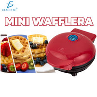 ELE-GATE Machine à gaufres électrique 3-en-1 avec revêtement antiadhésif, petit design en plastique, four grille-pain et poêle à frire, 350W, câble de 75cm