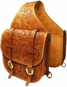 Sac de selle usiné à la main en cuir véritable de haute qualité de haute qualité Type de taille taille haute pour les sports équestres-sacs de selle de saut - Product Image 2