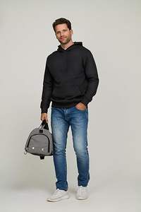 Conjunto de chándal de invierno informal de 2 piezas con logotipo personalizado de talla XL para hombre, Sudadera con capucha de manga larga, pantalones de chándal transpirables de talla grande - Product Image 5