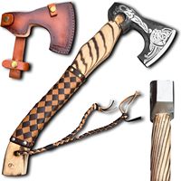 Hachas vikingas de alta calidad, mango grabado forjado a mano, hoja grabada de acero al carbono, hacha Tomahawk para acampar