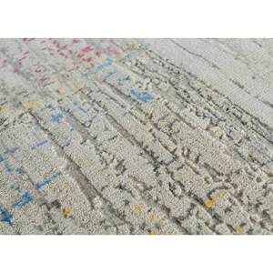 Uvenuti Ivory Hand Knotted Wool Bamboo Silk Rug Abstract Pattern for Home <b>Hallway</b> Living Room Rectangle Shape (1615) for Teens - Product Image 3
