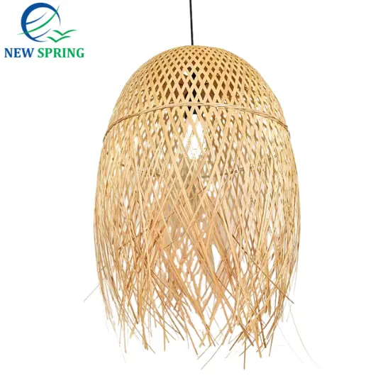 Wholesales lustre de teto em rattan natural, tecido à mão, com borlas, sutheast asia, design de lâmpada doméstica