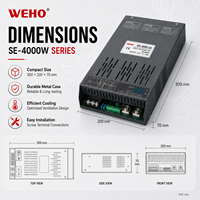 Alimentation électrique réglable 166.7A 24V 4000W à sortie unique 12-24V, convertisseur AC/DC, chargeur de batterie au phosphate de fer et de lithium