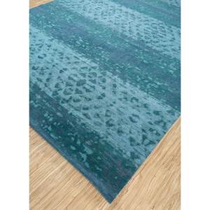 Alfombra Grande de Lana Anudada a Mano Aprezo Azul con Medallón 3D y Patrón Rectangular Abstracto para Sala de Estar - EPR-9006 - Product Image 2